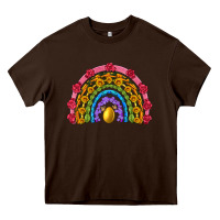 Chocolate Brown easter and spring with flowers carrots butterfly and sunflower rainbow Heavy Core Tee - Artiststas