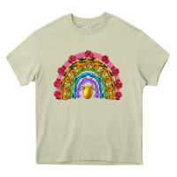 Mossy easter and spring with flowers carrots butterfly and sunflower rainbow Heavy Core Tee - Artiststas