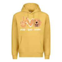 Antique Gold Peace Love Golden Premium Hoodie - Bettercallsaul