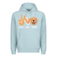 Blue Mist Peace Love Golden Premium Hoodie - Bettercallsaul