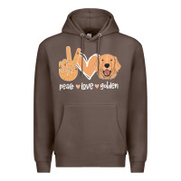 Coffee Peace Love Golden Premium Hoodie - Bettercallsaul
