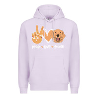 Lilac Peace Love Golden Premium Hoodie - Bettercallsaul