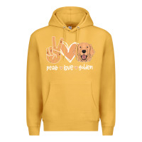 Mustard Peace Love Golden Premium Hoodie - Bettercallsaul