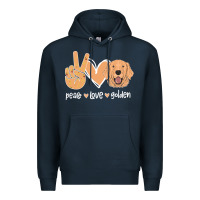 Navy Peace Love Golden Premium Hoodie - Bettercallsaul