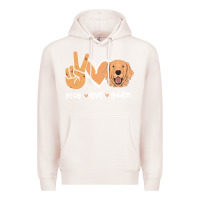 Pale Pink Peace Love Golden Premium Hoodie - Bettercallsaul