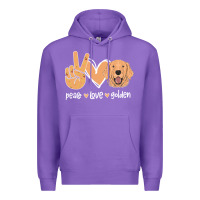 Purple Peace Love Golden Premium Hoodie - Bettercallsaul