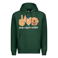 Sports Green Peace Love Golden Premium Hoodie - Bettercallsaul