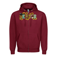 Burgundy senior 2025 sunflowers Zipper Hoodie - NancyCooperArtShop