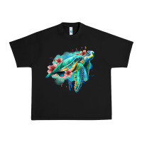 Black floral turtle Urban Heavy Tee - Jasminsmagicworld