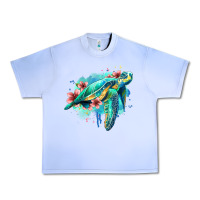 Grape Ice floral turtle Urban Heavy Tee - Jasminsmagicworld