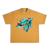 Peanut Butter floral turtle Urban Heavy Tee - Jasminsmagicworld