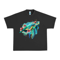 Pigment Black floral turtle Urban Heavy Tee - Jasminsmagicworld