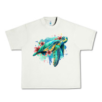 Pistachio floral turtle Urban Heavy Tee - Jasminsmagicworld