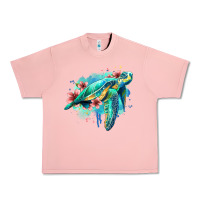 Salmon floral turtle Urban Heavy Tee - Jasminsmagicworld