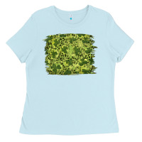 Baby Blue st patricks day shamrock leopard background Ladies Tee - RanaPortraitStore