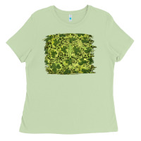 Matcha st patricks day shamrock leopard background Ladies Tee - RanaPortraitStore