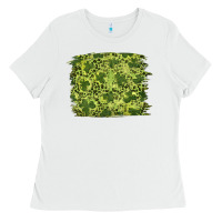 White st patricks day shamrock leopard background Ladies Tee - RanaPortraitStore
