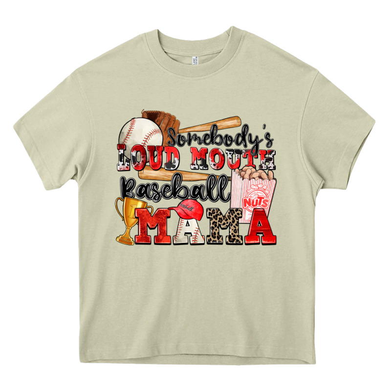 Somebody's Loud Mouth Baseball Mama Heavy Core Tee by Zillion Design Studio | Teevron
