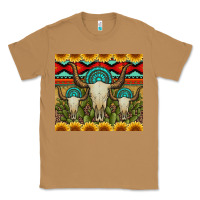 Toasted Coconut bull skulls gemstones and cactus with leopard and aztec Classic Tee - Artiststas
