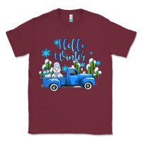 Burgundy hello winter with sniwman and  truck Classic Tee - AdoDesignShop