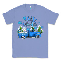 Colony Blue hello winter with sniwman and  truck Classic Tee - AdoDesignShop