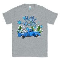 Heather Grey hello winter with sniwman and  truck Classic Tee - AdoDesignShop