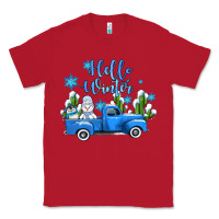 Red hello winter with sniwman and  truck Classic Tee - AdoDesignShop