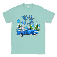 Seafoam hello winter with sniwman and  truck Classic Tee - AdoDesignShop
