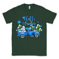 Sports Green hello winter with sniwman and  truck Classic Tee - AdoDesignShop
