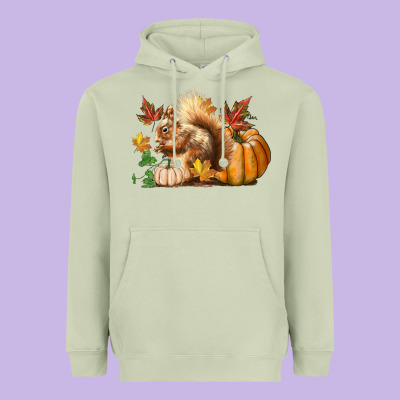 Fall Squirrel Heavyweight Hoodie Designed By Lillyallendesigns