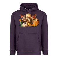 Plum Fall Squirrel Heavyweight Hoodie - LillyAllenDesigns