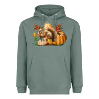 Sage Fall Squirrel Heavyweight Hoodie - LillyAllenDesigns