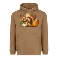 Toasted Coconut Fall Squirrel Heavyweight Hoodie - LillyAllenDesigns