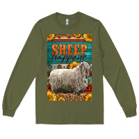 Army Green Western Sheep Happens Sunflowers Long Sleeve Tee - LillyAllenDesigns