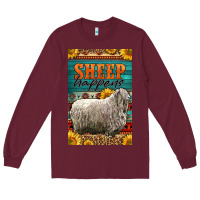 Burgundy Western Sheep Happens Sunflowers Long Sleeve Tee - LillyAllenDesigns