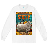 White Western Sheep Happens Sunflowers Long Sleeve Tee - LillyAllenDesigns