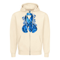 Sandshell Blue ribbon with boxing gloves Zipper Hoodie - NancyCooperArtShop