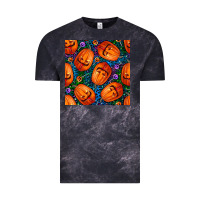 Cloud Black halloween pumpkin and candy seamless pattern Vintage Tee - BundleAndBundleShop