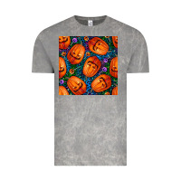 Cloud Rock halloween pumpkin and candy seamless pattern Vintage Tee - BundleAndBundleShop