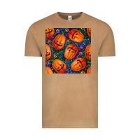 Halloween Pumpkin And Candy Seamless Pattern Vintage Tee | Teevron