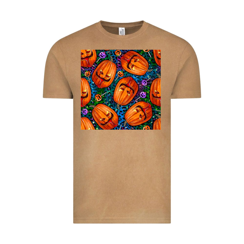 Halloween Pumpkin And Candy Seamless Pattern Vintage Tee by BundleAndBundleShop | Teevron