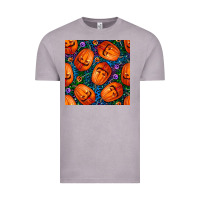 Vintage Zinc halloween pumpkin and candy seamless pattern Vintage Tee - BundleAndBundleShop