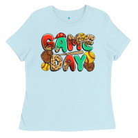 Baby Blue game day softball Ladies Tee - JahusDesignShop