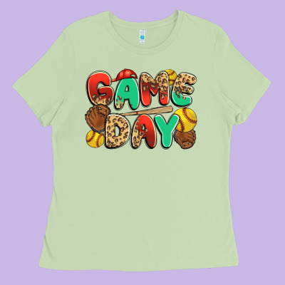 Game Day Softball Ladies Tee Designed By Jahusdesignshop