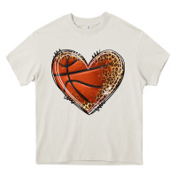 Cream basketball heart Heavy Core Tee - texasbilliewilder