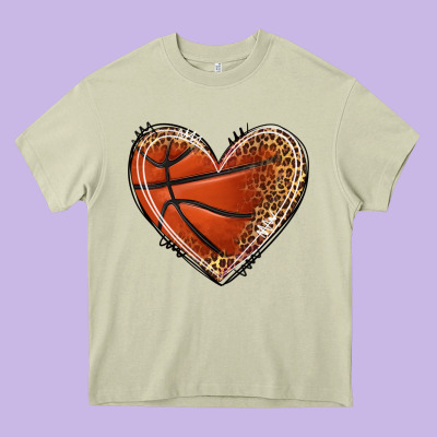 Basketball Heart Heavy Core Tee Designed By Texasbilliewilder