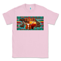 Bubblegum Pink texas and map with longhorn serape gemstone licanse plate Classic Tee - Artiststas