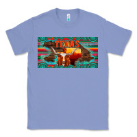 Colony Blue texas and map with longhorn serape gemstone licanse plate Classic Tee - Artiststas