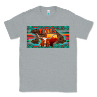 Heather Grey texas and map with longhorn serape gemstone licanse plate Classic Tee - Artiststas