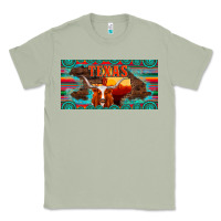 Matcha texas and map with longhorn serape gemstone licanse plate Classic Tee - Artiststas